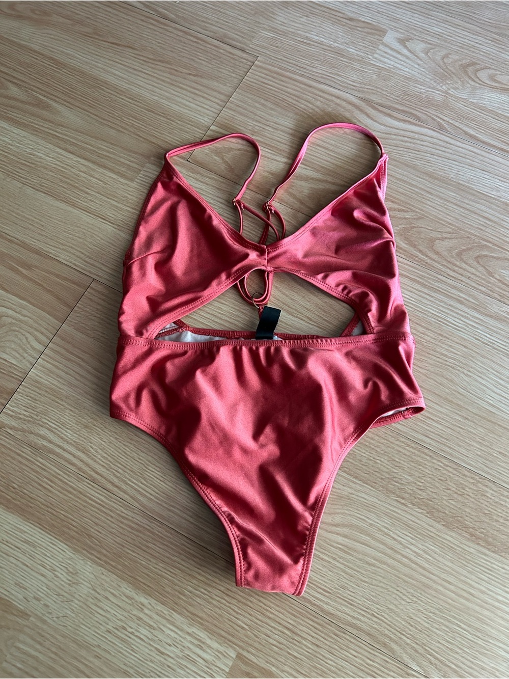 MINKPINK Coral Reef Red Cut Out One Piece Bikini Medium